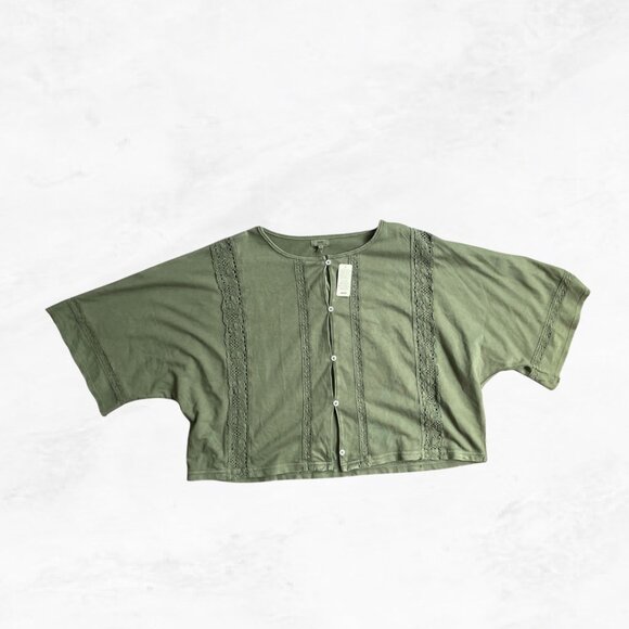 Aerie Short Sleeve Crochet Cardigan - Picture 3 of 8